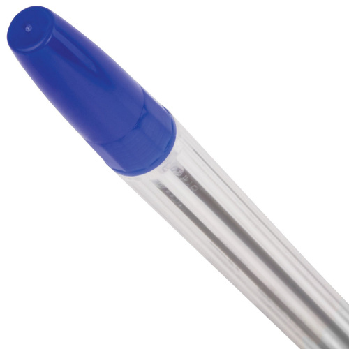 Ручка шариковая BRAUBERG "Line", корпус прозрачный, узел 1 мм, линия письма 0,5 мм, синяя фото 9