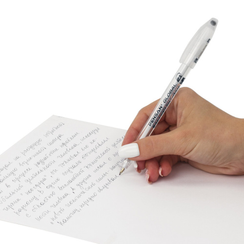 Ручка шариковая масляная PENSAN "Global-21", корпус прозрачный, линия письма 0,3 мм, черная фото 4
