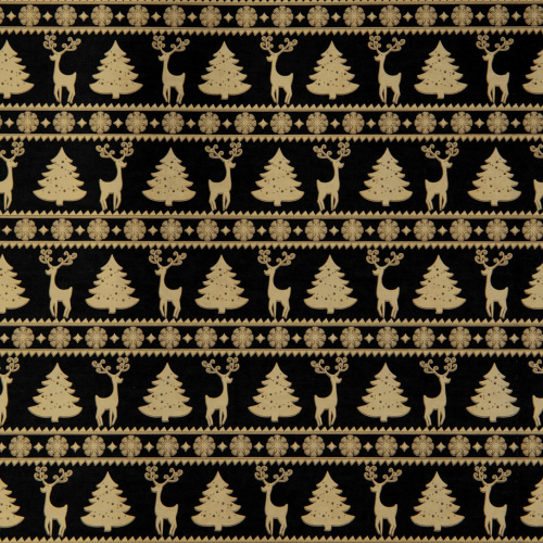 Бумага упаковочная новогодняя ЗОЛОТАЯ СКАЗКА "Black&Gold" 70х100 см, 10 дизайнов ассорти фото 6