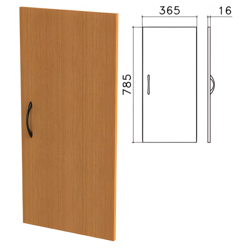 Дверь ЛДСП низкая "Фея", 365х16х785 мм, цвет орех милан