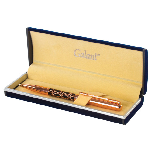 Ручка подарочная шариковая GALANT "Interlaken", корпус золотистый с черным, синяя фото 5