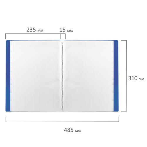 Папка BRAUBERG "Office", 10 вкладышей, 0,5 мм, синяя фото 8