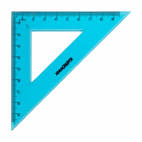 Набор чертежный ЮНЛАНДИЯ "Color", линейка 20 см, 2 треугольника, транспортир, средний фото 5