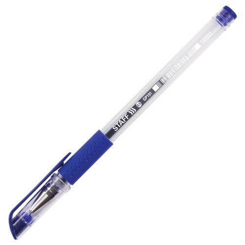 Ручка гелевая STAFF "EVERYDAY", 12 штук, линия письма 0,35 мм, с грипом, синяя фото 4