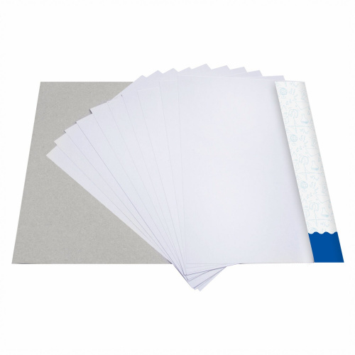 Картон белый BRAUBERG "Домики", А4, немелованный, 10 л., в папке, 200х290 мм фото 3