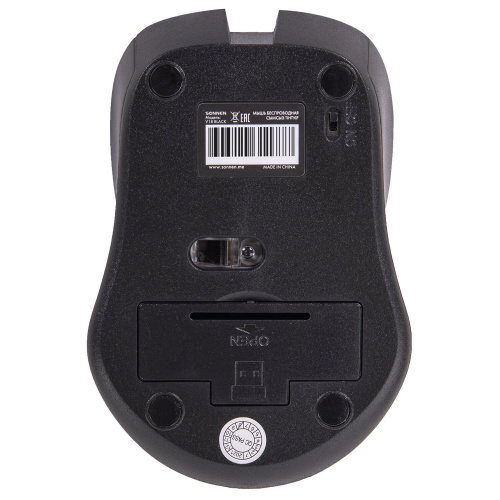 Мышь беспроводная с бесшумным кликом SONNEN V18, USB, 800/1200/1600 dpi, 4 кнопки, черная фото 5