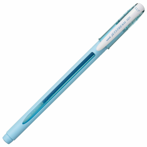 Ручка шариковая масляная с грипом UNI JetStream, СИНЯЯ, корпус бирюзовый, линия 0,35мм, ш/к 03743 фото 2