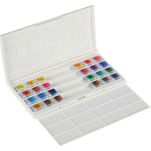 Краски акварельные художественные "Белые Ночи", 24 цвета, кювета 2,5 мл, пластиковая коробка фото 2