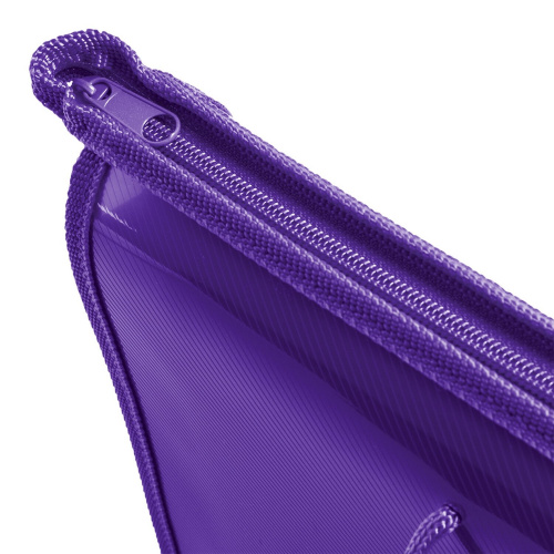 Папка на молнии с ручками ПИФАГОР, А4, пластик, молния сверху, однотонная фиолетовая фото 6