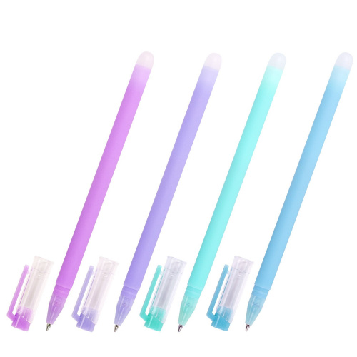 Ручки стираемые гелевые ЮНЛАНДИЯ "Лимонад", 4 шт., линия письма 0,35 мм, синие фото 4
