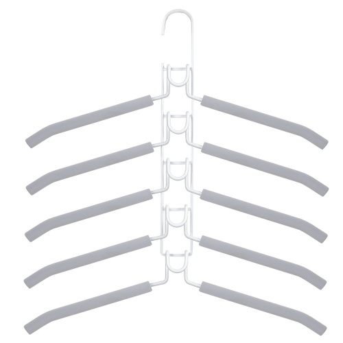 Вешалка-плечики трансформер BRABIX, 5 плечиков, металл с покрытием, серые