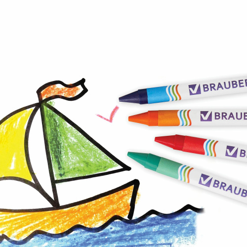 Восковые карандаши BRAUBERG, 24 цвета фото 6