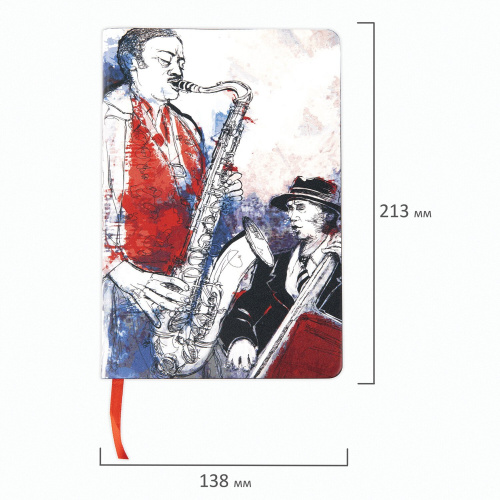 Ежедневник недатированный А5 (138х213 мм), BRAUBERG VISTA, под кожу, гибкий, 136 л., "Jazz" фото 5