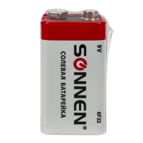 Батарейка SONNEN, солевая, 1 шт., в пленке фото 3