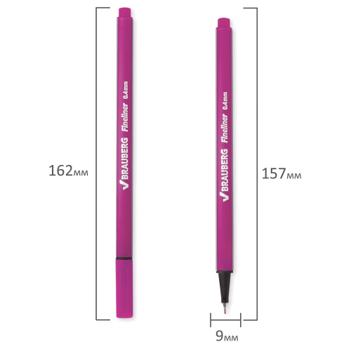 Ручка капиллярная (линер) BRAUBERG "Aero", трехгранная, металлический наконечник, розовая фото 8