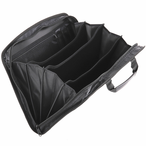 Папка-портфель пластиковая BRAUBERG, А4+, 4 отделения, 2 кармана, на молнии, черный фото 7