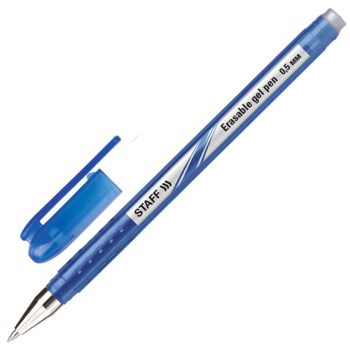 Ручка стираемая гелевая STAFF "College EGP-102", корпус синий, линия письма 0,38 мм, синяя