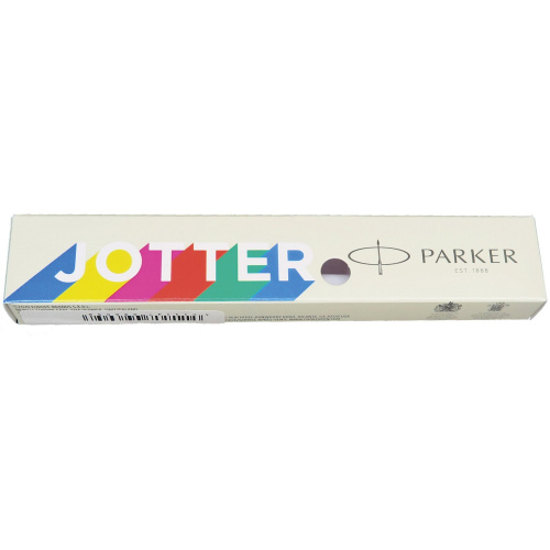 Ручка шариковая PARKER "Jotter Plastic CT", корпус белый, детали из нержавеющей стали, синяя фото 9