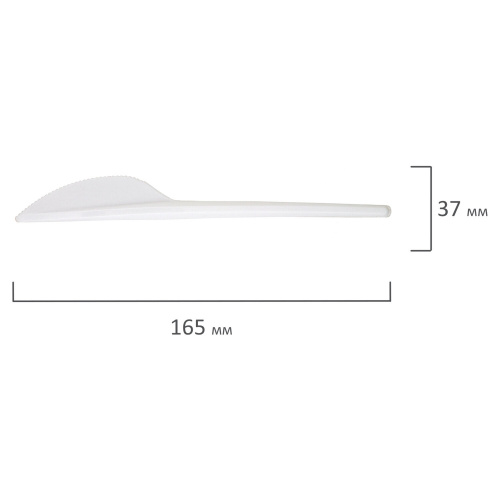 Одноразовые ножи LAIMA "СТАНДАРТ", 165 мм, 100 шт., пластиковые, белые фото 6