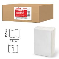 Салфетки бумажные для диспенсера LAIMA, 1-слойные, 30 пачек по 100 шт., 17x15,5 см, белые