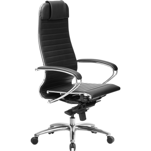 Кресло офисное МЕТТА "SAMURAI" K-1.04, рецик. кожа, черное фото 4