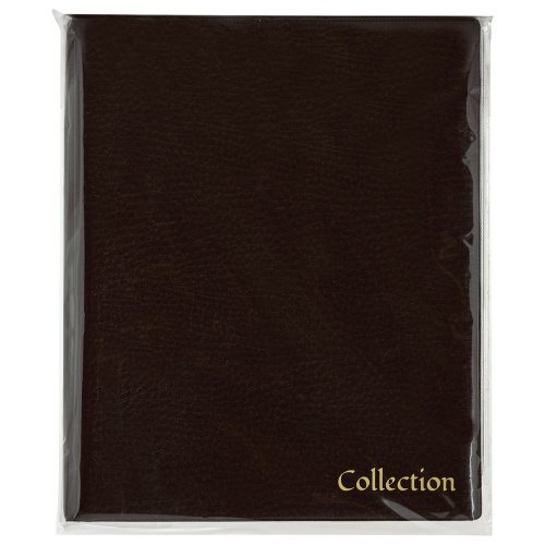 Альбом нумизмата STAFF "OPTIMA", для 297 монет и 6  купюр, 230х270 мм, ПВХ, коричневый фото 2
