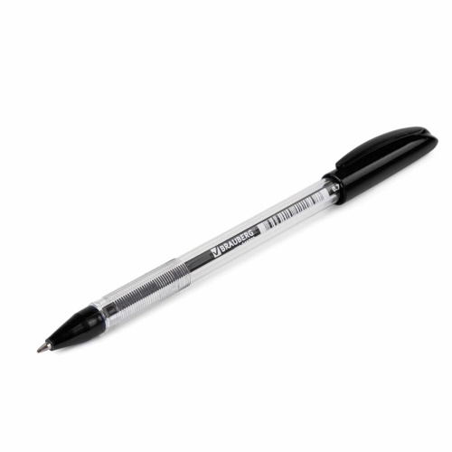 Ручка шариковая масляная BRAUBERG "Rite-Oil", корпус прозрачный, линия письма 0,35 мм, черная фото 8