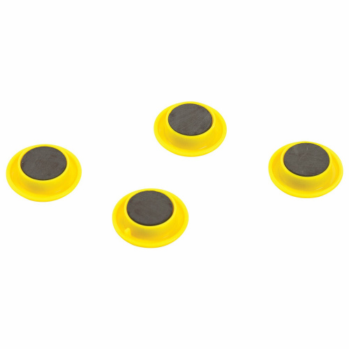 Магниты диаметром ПИФАГОР "СМАЙЛИКИ", 30 мм, 4 шт, в блистере, желтые фото 5