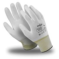 Перчатки полиэфирные MANIPULA ПОЛИСОФТ, полиуретановое покрытие (облив), р-р 10 (XL), белые