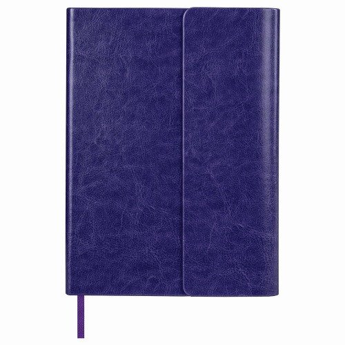 Ежедневник с магнитным клапаном  BRAUBERG, А5, недатированный, под кожу, фиолетовый фото 2