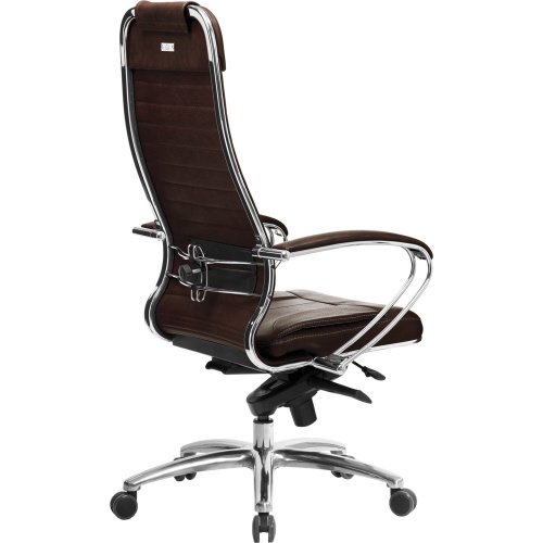 Кресло офисное МЕТТА "SAMURAI" KL-1.04, рецик. кожа, темно-коричневое фото 5