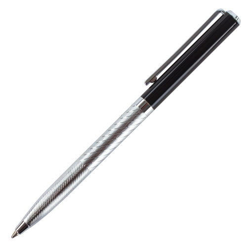 Ручка подарочная шариковая GALANT "Landsberg", корпус серебристый с черным, синяя фото 10