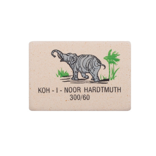 Ластик KOH-I-NOOR "Слон", 31x21x8 мм, белый/цветной, прямоугольный, натуральный каучук фото 4