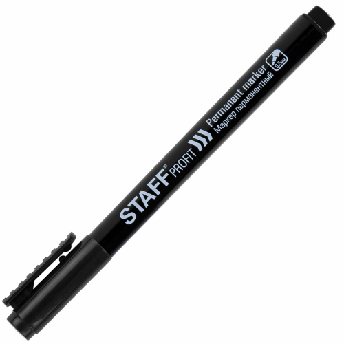 Маркер перманентный STAFF "Profit PM-105", тонкий металлический наконечник 0,5 мм, черный фото 9