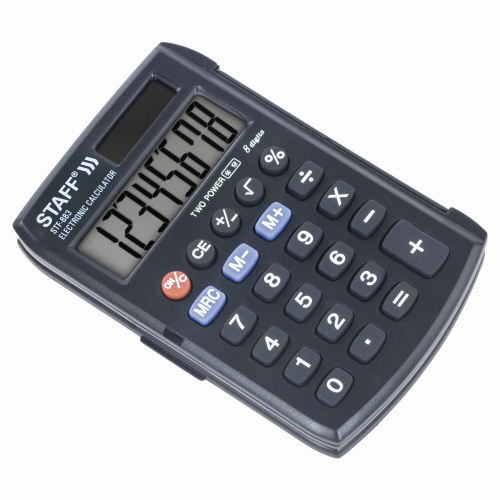 Калькулятор карманный STAFF STF-883, 95х62 мм, 8 разрядов, двойное питание фото 4