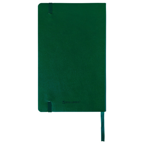Блокнот А5 (130х210 мм), BRAUBERG ULTRA, под кожу, 80 г/м2, 96 л., клетка, темно-зеленый фото 4