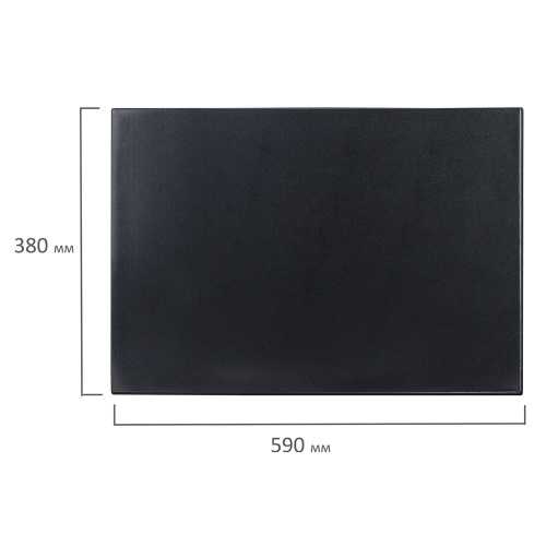 Коврик-подкладка настольный для письма BRAUBERG, 590х380 мм, с прозрачным карманом, черный фото 6