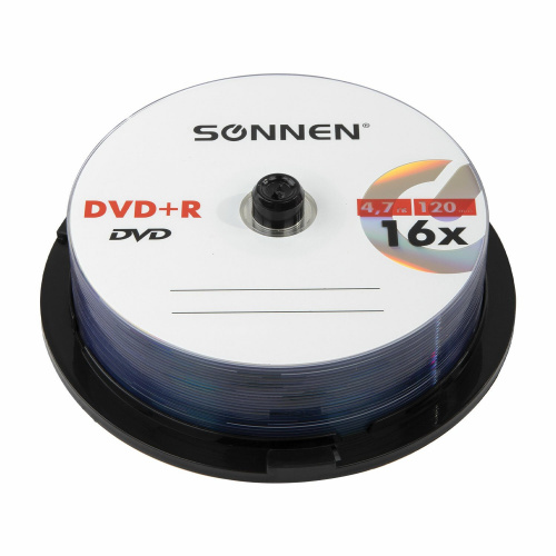 Диски DVD+R SONNEN, 4,7 Gb, 16x, 25 шт. фото 2