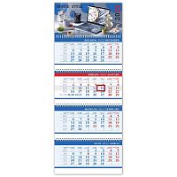 Календарь квартальный с бегунком 2023 г. HATBER "Бизнес", 4 блока, 4 гребня