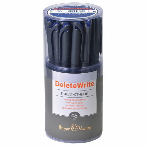 Ручка стираемая гелевая BRUNO VISCONTI DeleteWrite, узел 0,5 мм, линия письма 0,3 мм, синяя фото 5