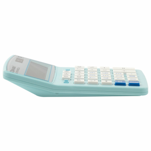 Калькулятор настольный BRAUBERG, 206x155 мм, 12 разрядов, двойное питание, голубой фото 8