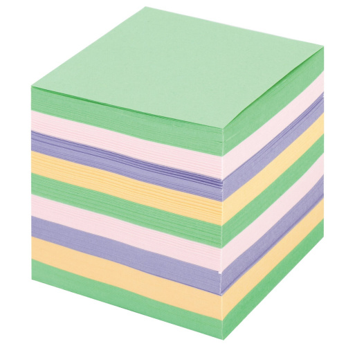 Блок для записей ОФИСМАГ, в подставке прозрачной, куб 9х9х9 см, цветной фото 2