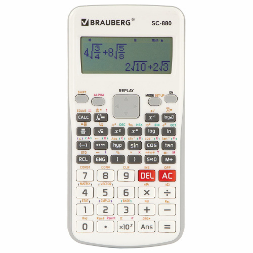 Калькулятор инженерный двухстрочный BRAUBERG, 417 функций, батарея, белый фото 10