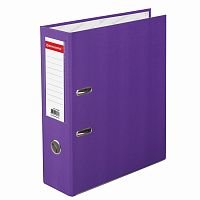 Папка-регистратор BRAUBERG, покрытие из ПВХ, 80 мм, с уголком, фиолетовая