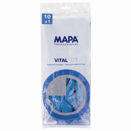 Перчатки латексные MAPA Superfood/Vital 177,  хлорированное покрытие, размер 10 (XL), синие фото 4