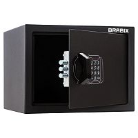 Сейф мебельный BRABIX "SF-230EL", 230х310х250 мм, электронный замок, черный
