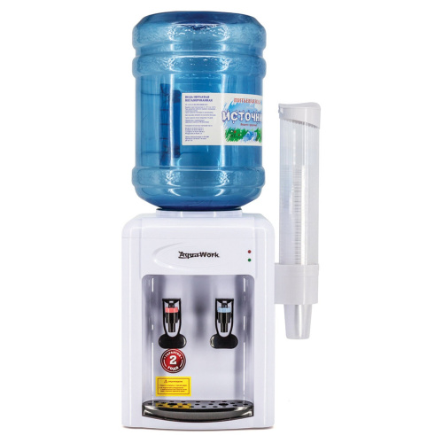Кулер для воды AQUA WORK 0.7-TDR, настольный, нагрев/охлаждение электролнное, 2 крана, белый фото 8
