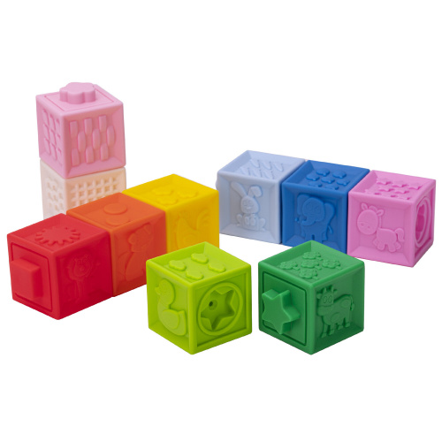 Тактильные кубики, сенсорные игрушки ЮНЛАНДИЯ, 10 шт., развивающие, с функцией сортера фото 8