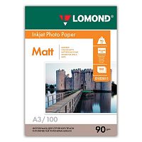 Фотобумага LOMOND, А3, 90 г/м2, 100 листов, односторонняя, матовая