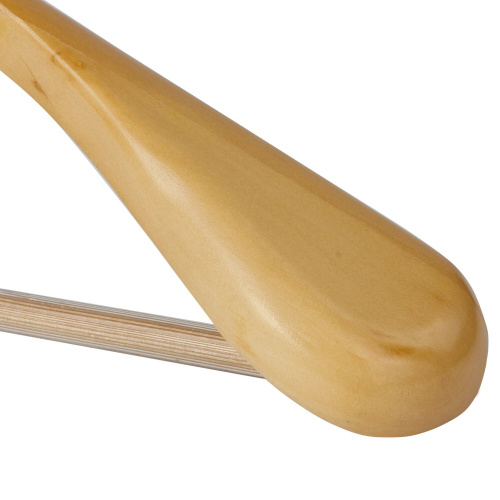 Вешалка-плечики BRABIX "Стандарт", размер 48-50, деревянная, анатомическая, перекладина, цвет сосна фото 5